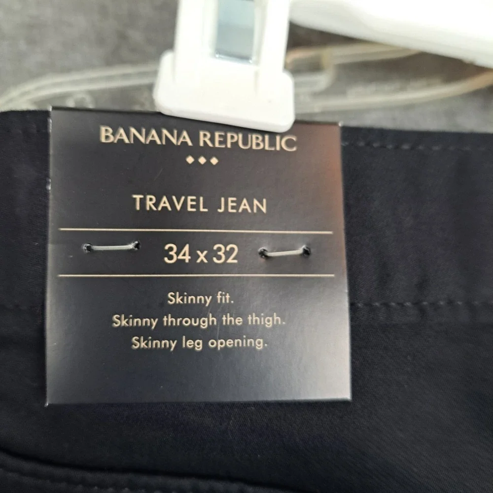 Banana Republic Men's Black‎ Skinny Fit Travel Jeans Size 34x32 (Fits 34x31) NWT
